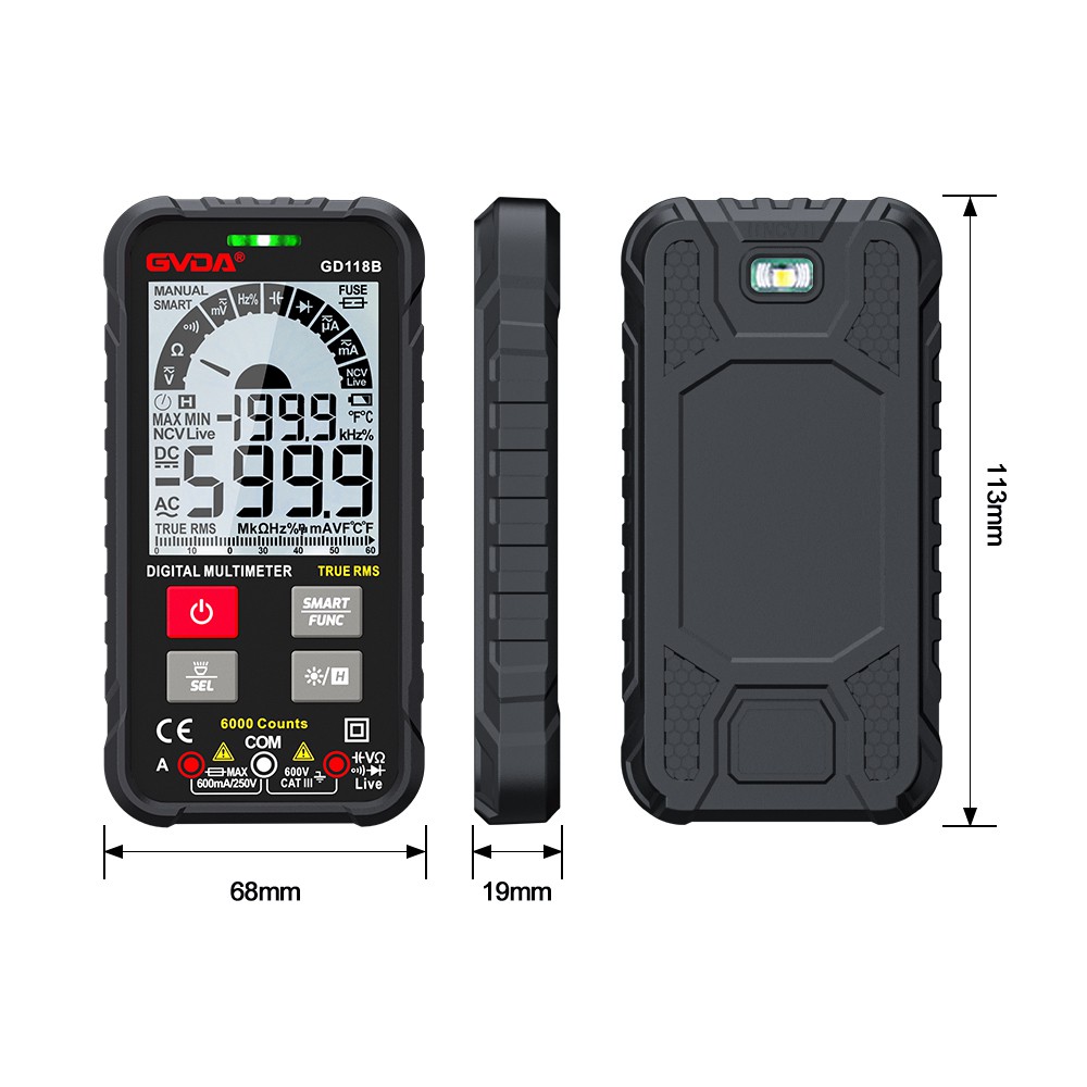 4 digital multimter size