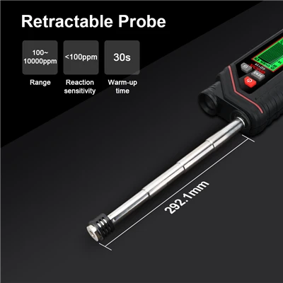Rechargeable Natural Gas Detector With Extendable Probe